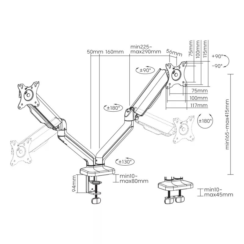 Sbox lauaalune LCD-S024-2 (17-32/2x2-9kg/100x100)