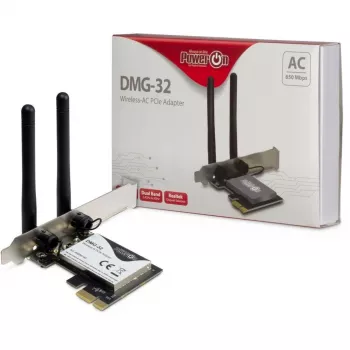 Inter-Tech DMG-32 - Sisseehitatud - Juhtmevaba - PCI Express - Wi-Fi - 650 Mbit/s - Must - Hõbedane (88888148)