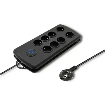 Liigpingekaitse Qoltec 50161 Must 8 pistikupesa 230 V