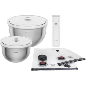Toidu säilitamise vaakumkausside komplekt ZWILLING Fresh&Save Bowl Starter Set 9-osaline roostevaba teras
