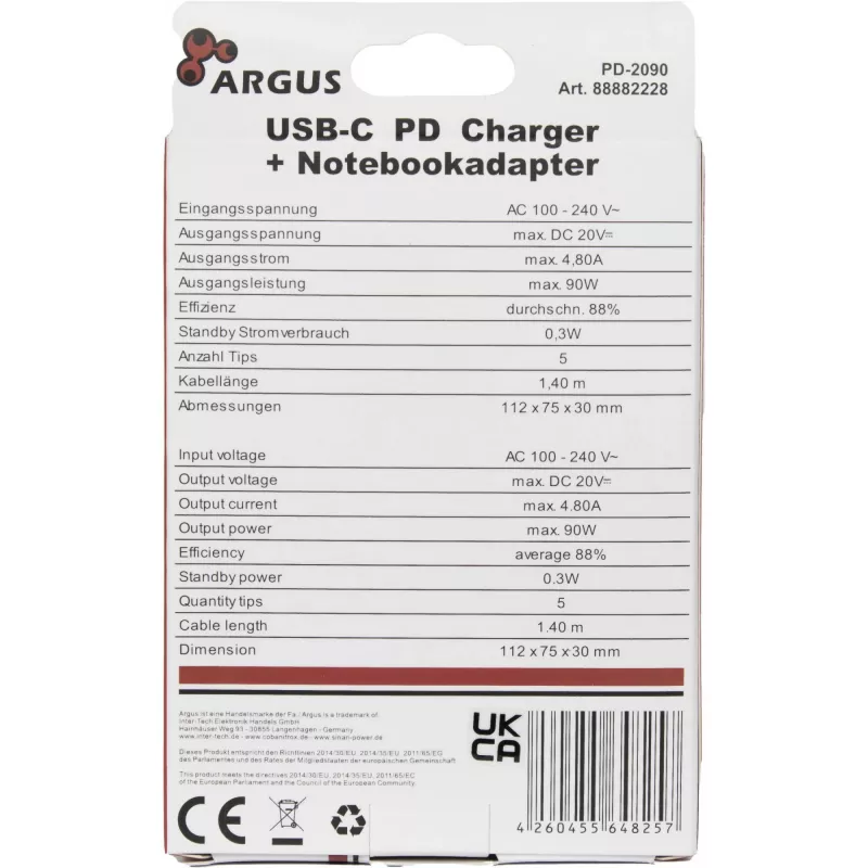 Charger Inter-Tech PD-2090 Smartphone Must AC Indoor