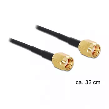 Koaksiaalkaabel DeLOCK 88475 0,32m RP-SMA Kuld Must