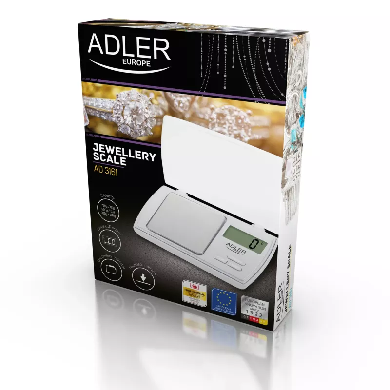 Adler AD 3161 köögikaal Valge Ristkülikukujuline Elektrooniline isiklik kaal