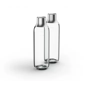 Gaseerimispudel BRITA 118426 – 1 L klaaspudel roostevabast terasest korgiga, 287 mm kõrgus, 2 tk pakendis