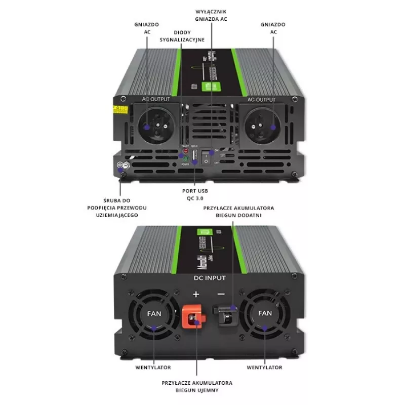 Qoltec Monolith toiteadapter/inverter Auto 4000 W Must