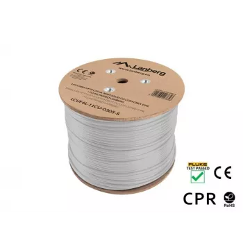 Võrgukaabel LANBERG LCUF6L-11CU-0305-S U/FTP Cat6a rullil, 305 m, 23 AWG, 500 MHz, hall