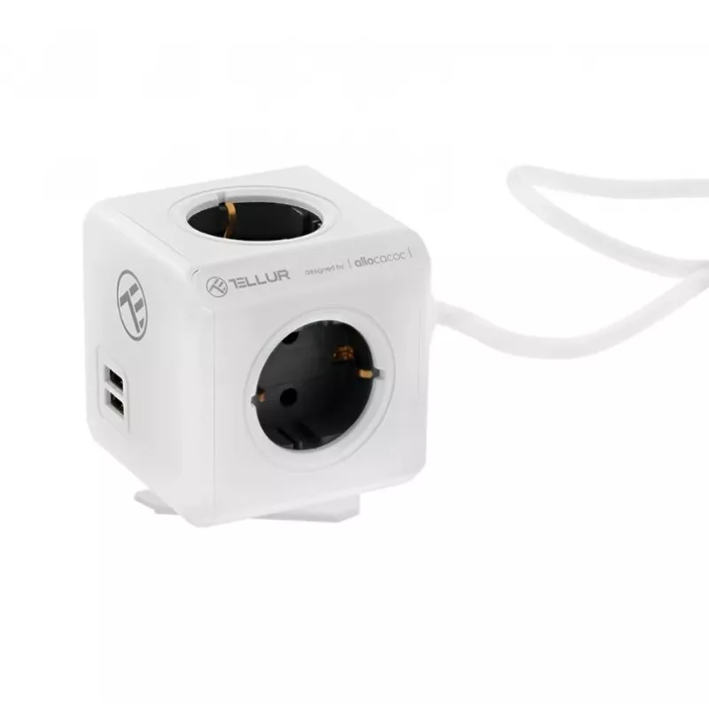Pikendusjuhe Tellur Power Cube Extended 4 pistikupesa 2 USB-porti