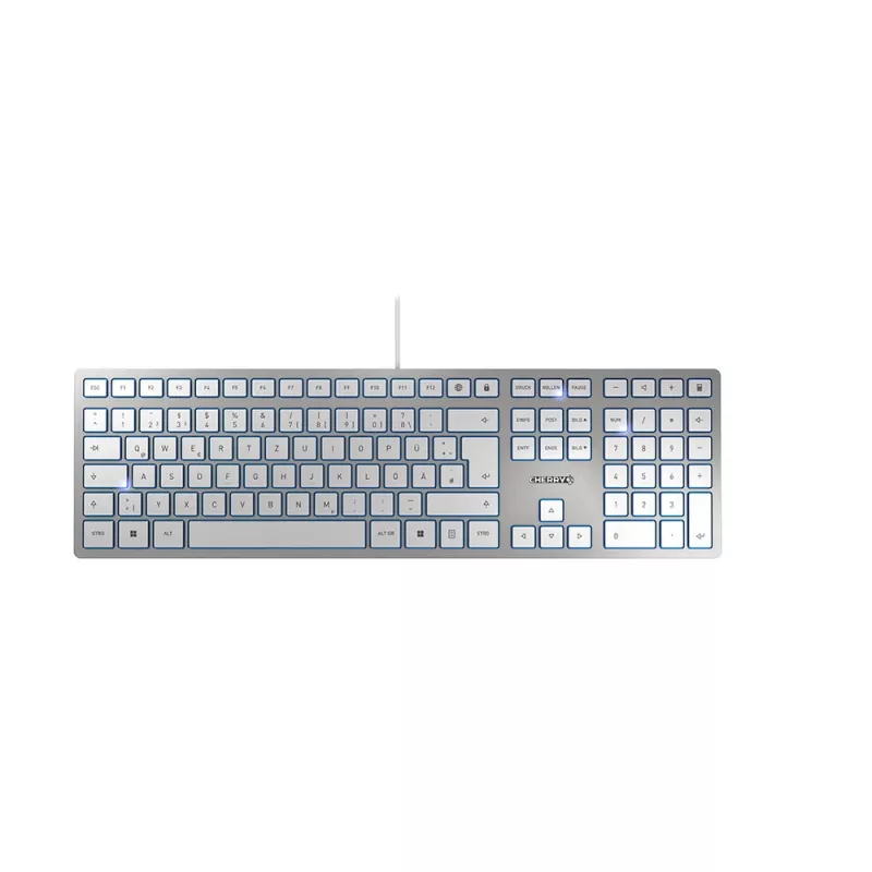 Klaviatuur CHERRY KC 6000 õhuke Universaalne USB QWERTZ Saksa Hõbedane