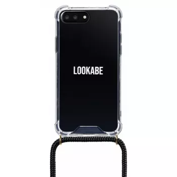 Telefoni kaelakee ümbris Lookabe iPhone 7/8 Plus jaoks — kuldne kett, must tasku