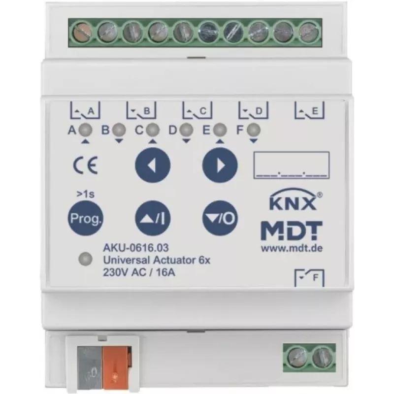MDT Battery-0616.03 universaalne ajam 6-kanaliline 4TE REG 16A 230VAC 100µF 15EVG (Battery-0616.03)