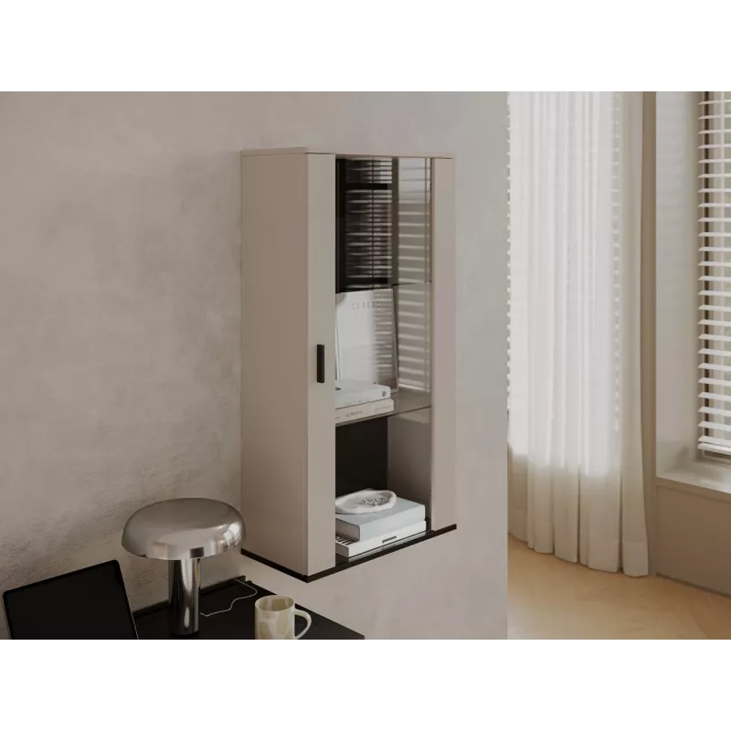 Seinakapp cama meble S2 SOHO 60x29x112 cm — kašmiir/must