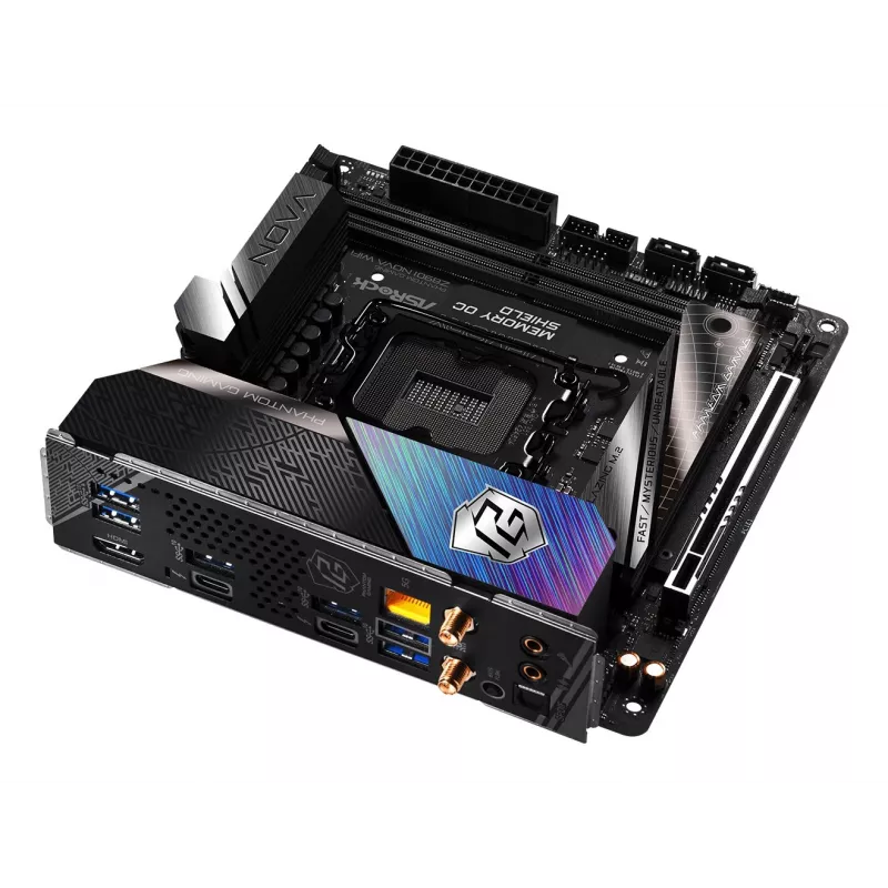 Emaplaat ASRock Phantom Gaming Z890I Nova WiFi — Intel Z890, LGA 1851, mini ITX, DDR5, 2x M.2, Wi‑Fi 6E/7, 5Gb LAN, Thunderbolt