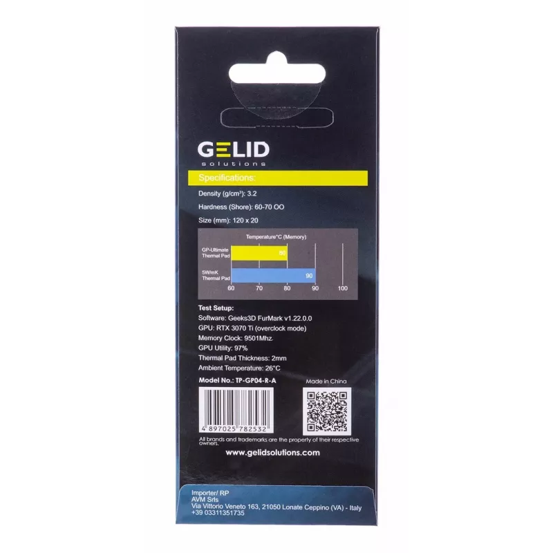 Termopadi Gelid TP-GP04-R-A 120×20×0,5 mm, tihedus 3,2 g/cm³, hall