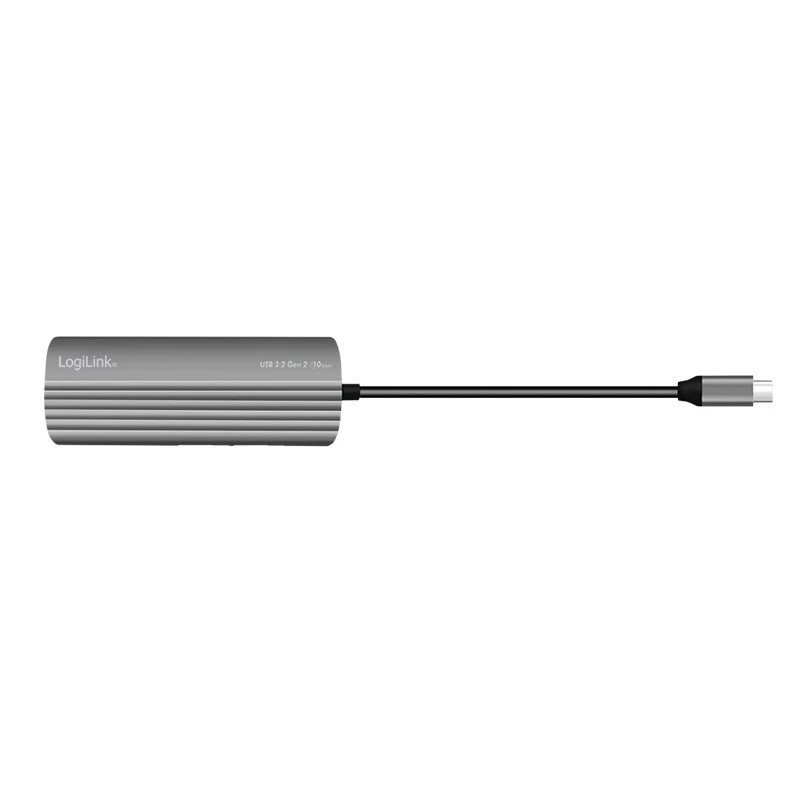 LogiLink USB 3.2 Gen2 jaotur 7+1 pordiga 2x USB-A 5x USB-C PD 100W alumiinium