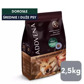 ADDVENA Boosted by superfoods Adult Medium/Large Beef - kuiv koeratoit - 2,5kg