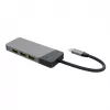 USB Type‑C jaotur roheline Cell HUBGC01 — 7 porti: 3×USB‑A 3.2 Gen 1, 1×USB‑C 3.2 Gen 1, HDMI, microSD+SD mälukaardilugeja — hõbedane