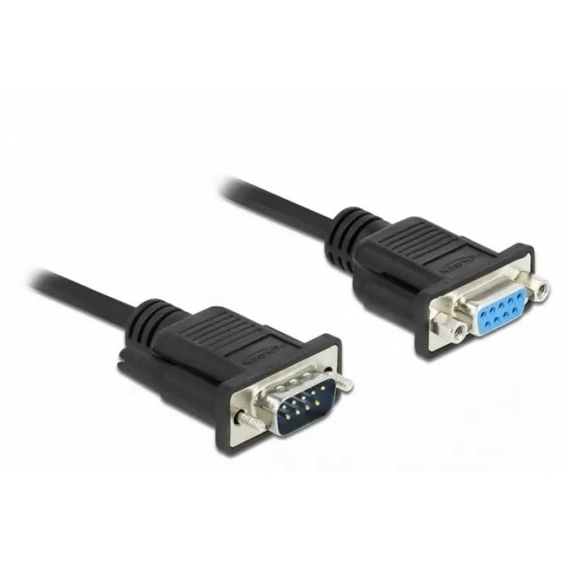 Jadakaabel DeLOCK 86598 Must 5 m RS-232 Sub-D9