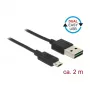 USB-kaabel DeLOCK 83850 USB 2.0 2 m USB A Micro-USB B Must