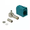Koaksiaalkonnektor DELOCK 89723 — FAKRA Z isane, 90° nurgaga, 13,8×21,5×9,5 mm