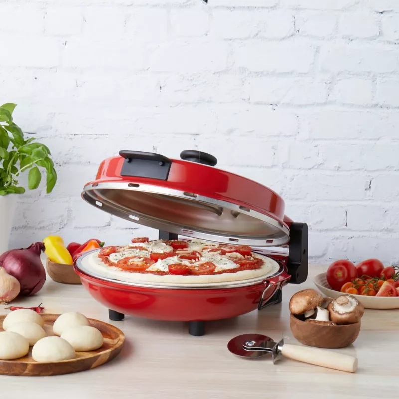 Pitsavalmistaja Petra PT5666VDE Bella Pizza 1200 W mittenakkuva pinnaga, lauapealne pitsaahi