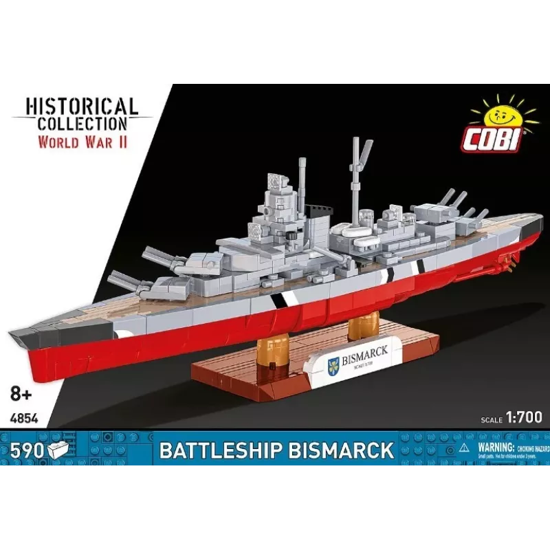 Ehituskomplekt Cobi lahingulaev Bismarck mudel, 590 osa