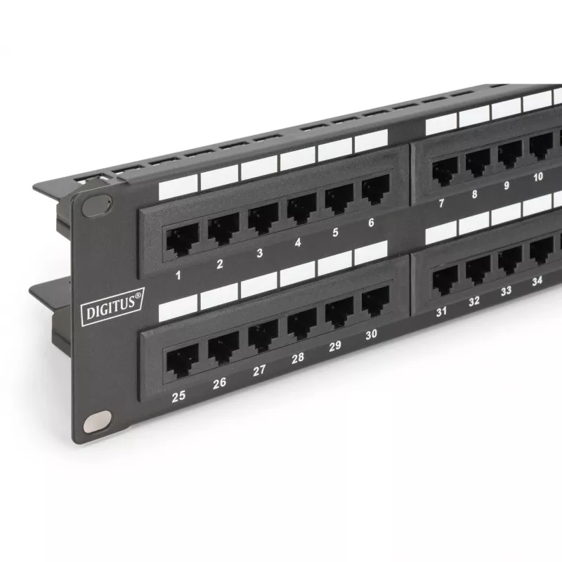 DIGITUS - Jaotuspaneel - RJ-45 X 48 - Hall, RAL 7035 - 2U - 48 porti (DN-91648U)