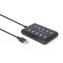 USB-jaotur Gembird UHB-U2P10P-01 — 10-pordiline USB 2.0 jaotur
