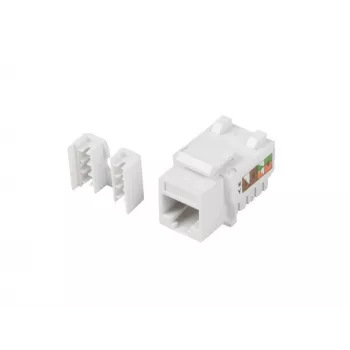 Keystone-moodul LANBERG KSU6-1090, Cat6 U/UTP lame, RJ-45 isane to LSA emane, AWG 22/26, 14.5×16.1 mm, valge