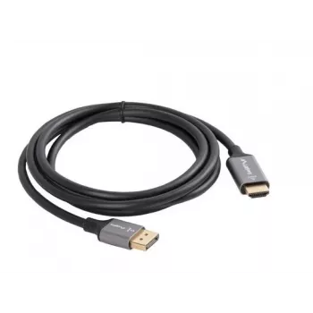 Lanberg CA-DPHD-20CU-0018-BK videokaabli adapter 1.8 m DisplayPort HDMI Type A (Standard) Must, Hõbedane