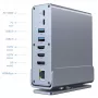 Gembird 15-in-1 USB USB-C multipordiadapter A-CF-COMBO15-01 — USB 3.2 Gen 2, 4× USB-C, 2× HDMI, DisplayPort, PD 3.0, SD-kaardilugeja, Gigabit LAN, 3,5 mm heli, hall