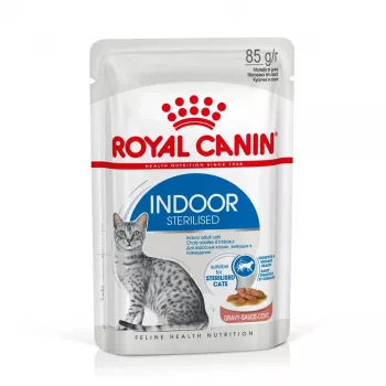 Märg kassitoit Royal Canin Indoor Sterilized 12 x 85 g — linnuliha, täiskasvanud steriliseeritud toakassid