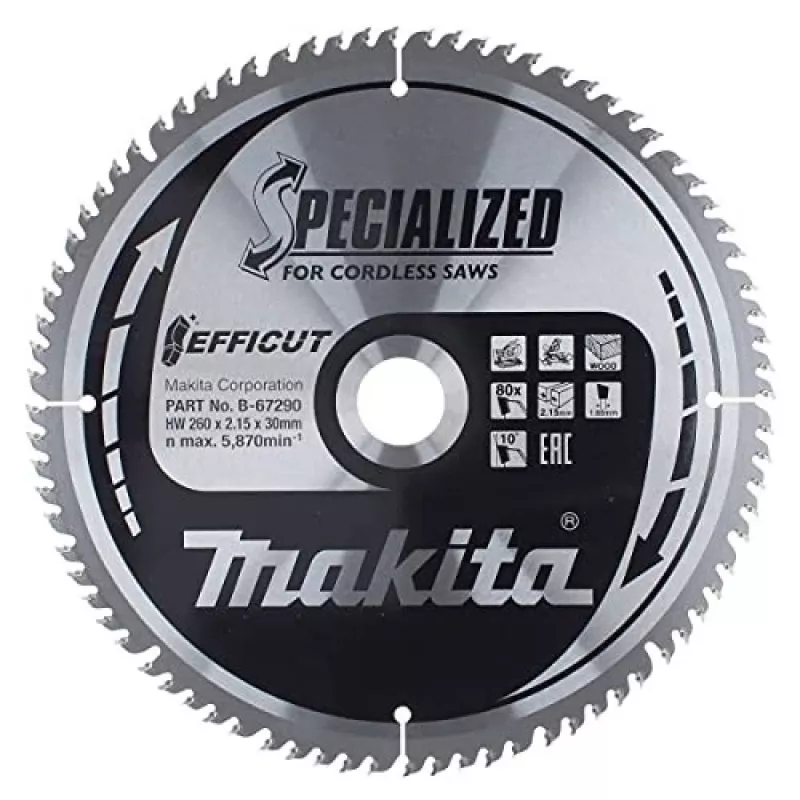 T.C.T. saetera 260X2.15X30mm 10° T80 EFFICUT
