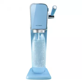 Gaseerimisseade SODASTREAM Art Blue Steel — 1 L plastpudelis, 60 L süsinappegaasiballoon, 173×245×430 mm