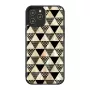 Kaitsev telefoniümbris iKins Apple iPhone 12 / 12 Pro jaoks — püramiidmustriga, must