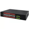 Ethernet PoE lüliti QOLTEC 16x RJ45, 2x RJ45 uplink, 1x SFP (MPN 52291)