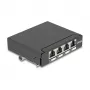 DELOCK Mini töölaua RJ45 4-pordiline Cat.6A varjestatud patch-paneel must, metall, 90×22×93 mm