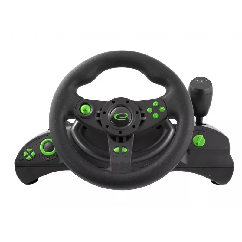 Esperanza EGW102 Mängukontrolleri rool arvutile, PlayStation 3-le, digitaalne USB, must, roheline