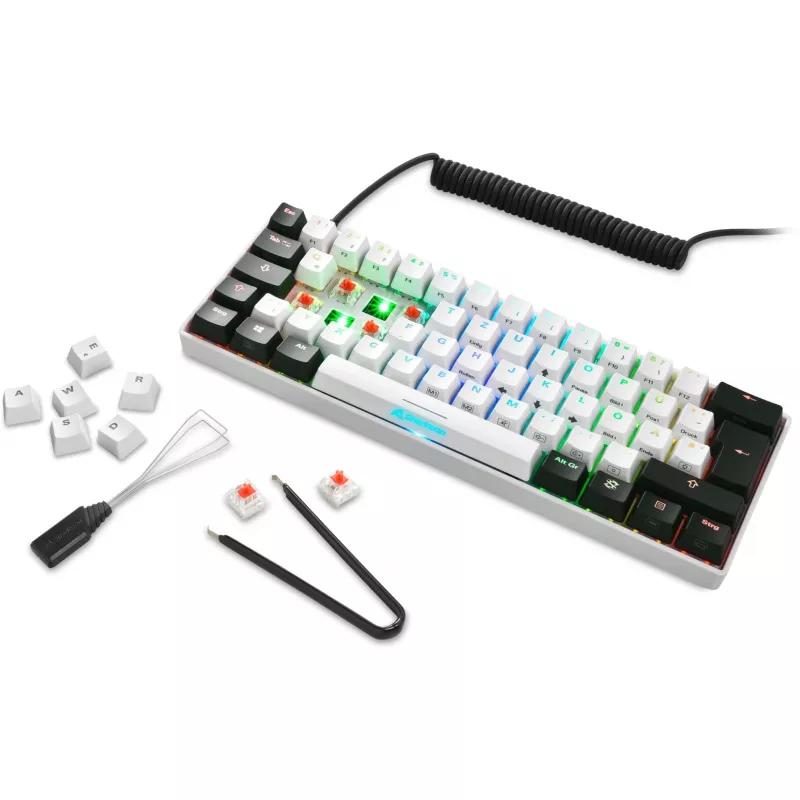 Sharkoon SGK50 S4 klaviatuur mänguritele USB QWERTZ saksa valge RGB LED