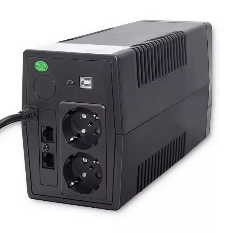 Qoltec Monolith UPS Double-conversion Online 0,65 kVA 360 W 2 AC-pistikupesa