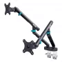 Monitorikinnitus DIGITUS Dual disainiga kahele kuni 35-tollisele ekraanile, klambriga, 2×10 kg, VESA 75×75–100×100, kallutus -45–90°