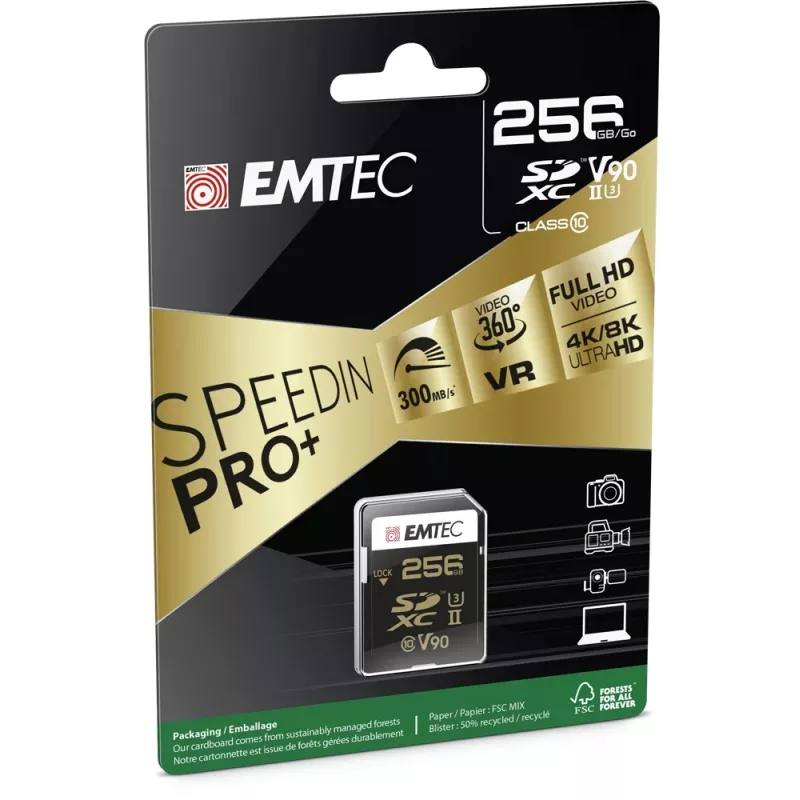 Välkmälu Emtec 256 GB UHS-II SpeedIN Pro+