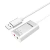 Helimuundur Unitek Y-247A, hõbedane, USB Typee-A pistik, kompaktne 12×28×46 mm