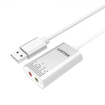Helimuundur Unitek Y-247A, hõbedane, USB Typee-A pistik, kompaktne 12×28×46 mm