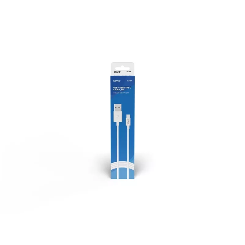 Savio USB – USB type C kaabel 5A, 1m CL-126 valge