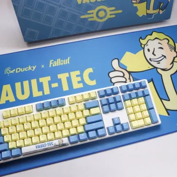 Ducky x Fallout Vault-Tec Limited Edition One 3 mänguriklaviatuur + hiirematt - MX-Sinine (US)