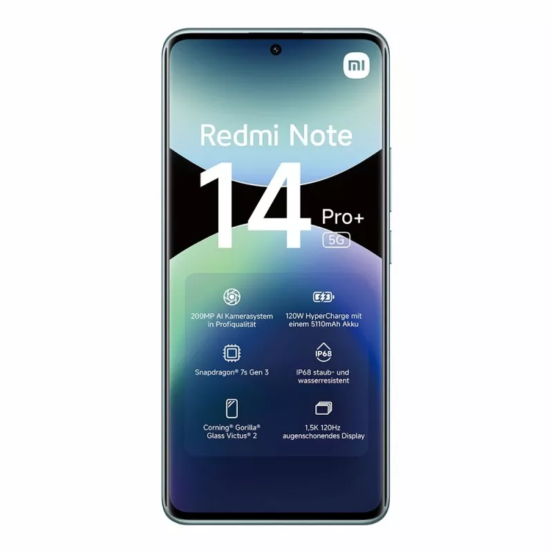 Nutitelefon Xiaomi Redmi Note 14 Pro+ 5G — 6.67-tolline AMOLED, 8 GB RAM, 256 GB, 200 MP, IP68, 5110 mAh