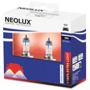 Halogeenpirn Neolux H4 Extra Light 2 tk pakendis — 12 V 60/55 W