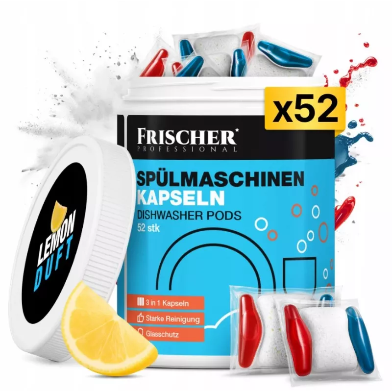 Frischer 3-in-1 nõudepesumasina kapslid, 52 tk