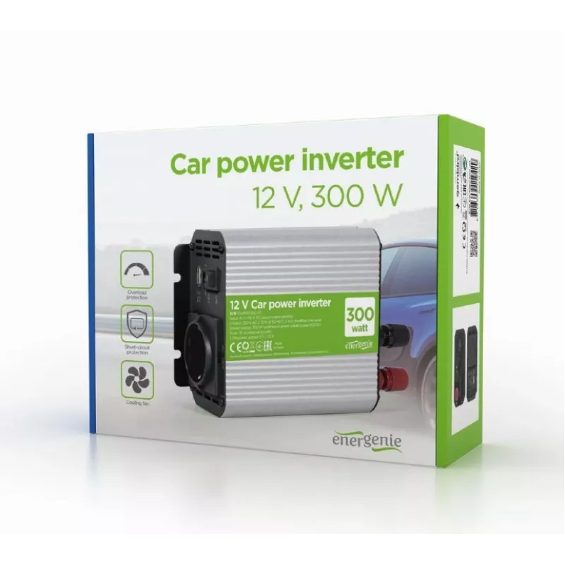 Gembird EG-PWC300-01 toiteadapter/inverter Auto 300 W Hall