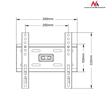 TV seinakinnitus MACLEAN MC-777 13-tolliste kuni 42-tolliste telerite jaoks, kuni 35 kg, VESA 75x75–200x200, metall, must